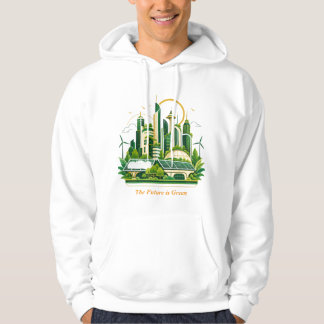 Solarpunk Eco Stad Duurzame Toekomst Groene Energi Hoodie