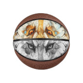 Solarpunk Rode en witte wolf Basketbal (Voorkant)