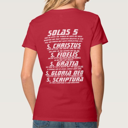 Solas 5 - De 5 "Onlys" - Witte letters T-shirt (Achterkant)