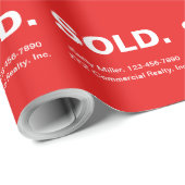 SOLD Real Estate Marketing | Minimalist Bold Red  Cadeaupapier (Rol Hoek)