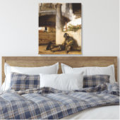 Soldaat bewaakt een poort met zijn hond canvas afdruk (Insitu (Slaapkamer))