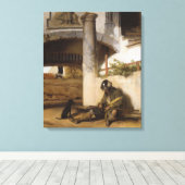 Soldaat bewaakt een poort met zijn hond canvas afdruk (Insitu (Houten vloer))