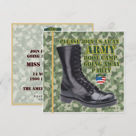 Soldaat Boot Camp die van start gaat partijuitnodi Kaart (Voorkant / Achterkant)