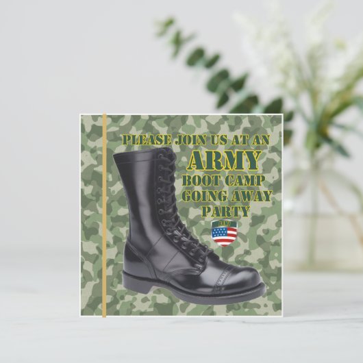 Soldaat Boot Camp die van start gaat partijuitnodi Kaart (Staand voorkant)