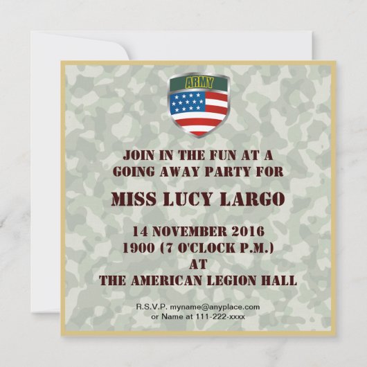 Soldaat Boot Camp die van start gaat partijuitnodi Kaart (Achterkant)
