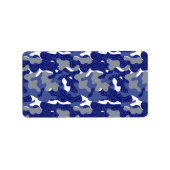 Soldaat: Bright Blue Camouflage Sparkle Camo Army Etiket (Voorkant)