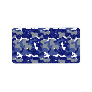 Soldaat: Bright Blue Camouflage Sparkle Camo Army Etiket