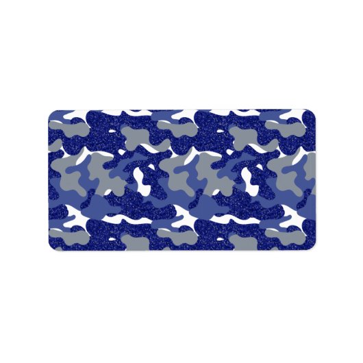 Soldaat: Bright Blue Camouflage Sparkle Camo Army Etiket (Voorkant)
