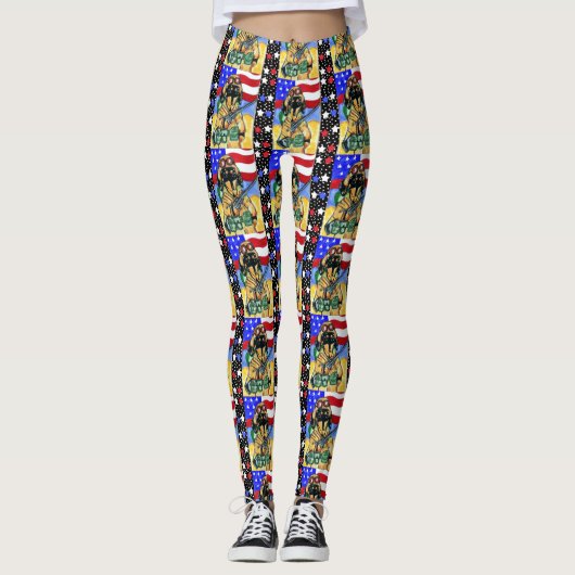 Soldaat Dachshond Leggings (Voorkant)