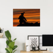 Soldaat die een patrouille leidt poster (Thuiskantoor)