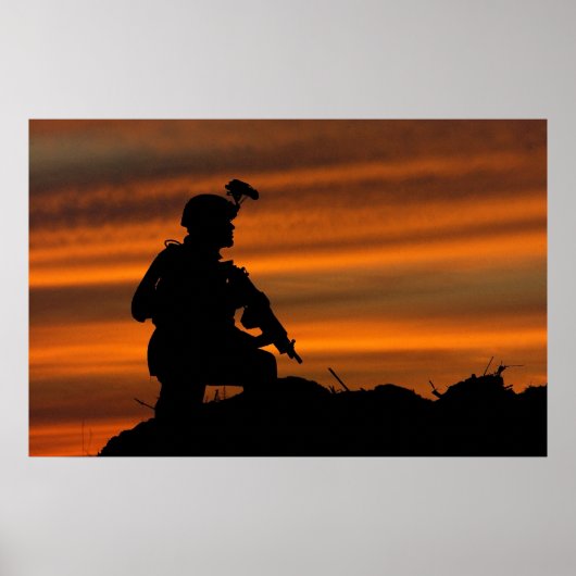 Soldaat die een patrouille leidt poster (Voorkant)