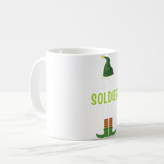 Soldaat Elf Grappige Kerstpyjama Koffiemok (Voorkant links)