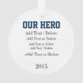 Soldaat en Amerikaanse vlag - appreciatie Ornament (achterkant)