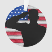 Soldaat en Amerikaanse vlag - appreciatie Ornament (voorkant)