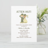 Soldaat en Bride Wedding Shower-uitnodigingen Kaart (Staand voorkant)