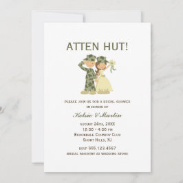 Soldaat en Bride Wedding Shower-uitnodigingen Kaart