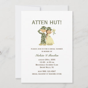 Soldaat en Bride Wedding Shower-uitnodigingen Kaart