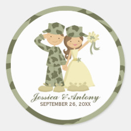 Soldaat en bride Wedding Stickers