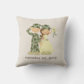 Soldaat en bruid bruiloft aangepaste kussen (Achterkant)