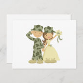 Soldaat en bruid Huwelijksreactie Kaarten (Voorkant / Achterkant)