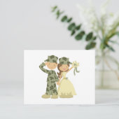 Soldaat en bruid Huwelijksreactie Kaarten (Staand voorkant)