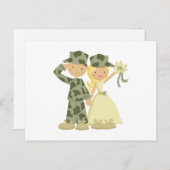 Soldaat en bruid Huwelijksreactie Kaarten (Voorkant / Achterkant)