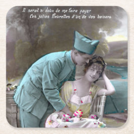 Soldaat en minnaar kartonnen onderzetters