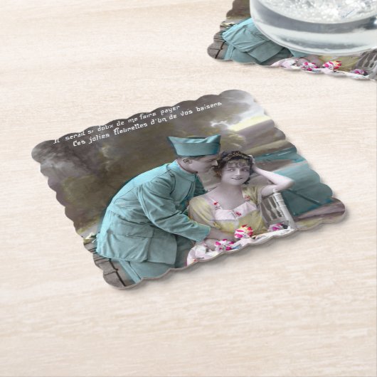 Soldaat en minnaar kartonnen onderzetters (Gebogen)
