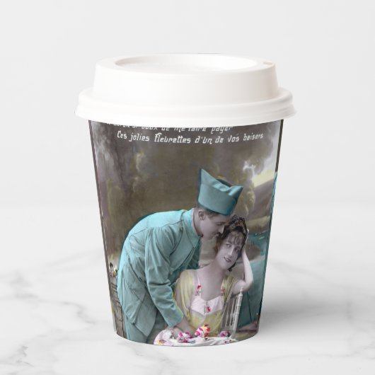 Soldaat en minnaar papieren bekers (Voorkant)