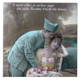 Soldaat en minnaar tegeltje