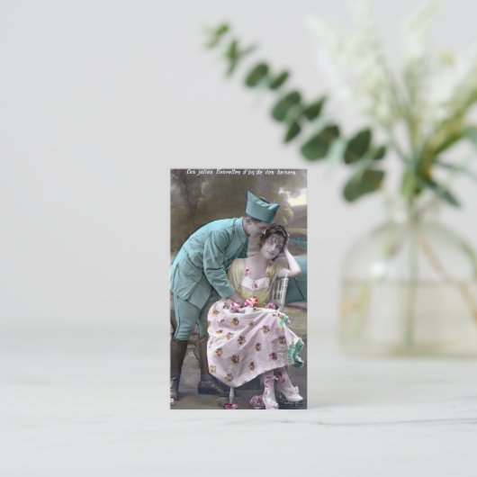 Soldaat en minnaar visitekaartje (Staand voorkant)