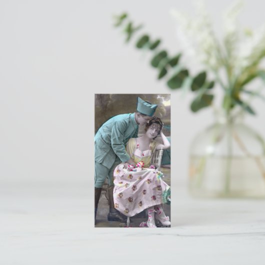 Soldaat en minnaar visitekaartje (Staand voorkant)