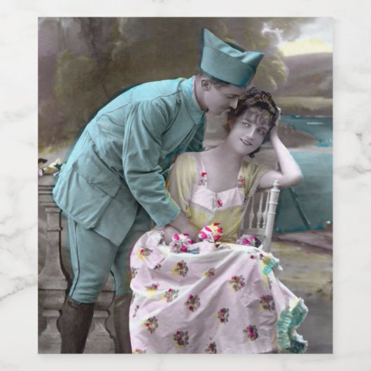 Soldaat en minnaar wijn etiket (Enkel label)