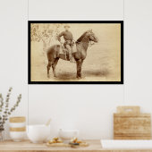 Soldaat en paard in Camp Cheyenne SD 1890 Poster (Keuken)