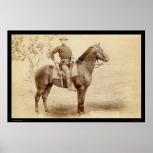 Soldaat en paard in Camp Cheyenne SD 1890 Poster