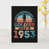 Soldaat, geboren in 1953 70th Birthday Gift Vetera Kaart (Gele Bloem)