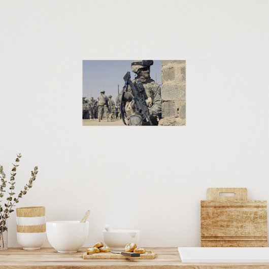 Soldaat gewapend met een MK-48 Poster (Keuken)