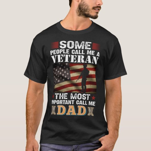 Soldaat Honor Duty America Mensen noemen me Vetera T-shirt (Voorkant)