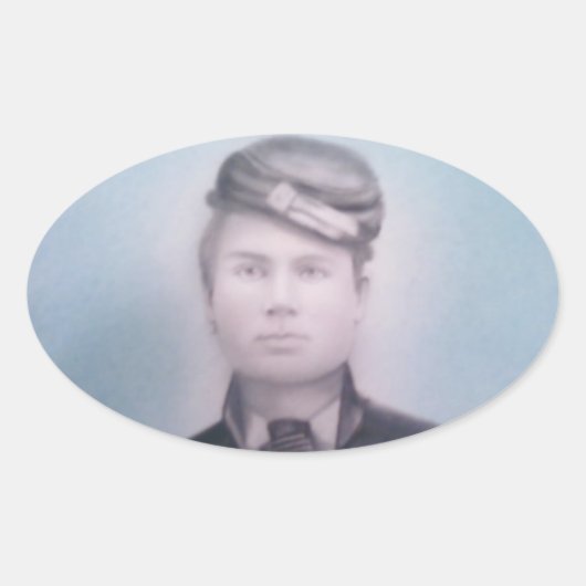 soldaat in burgeroorlog ovale sticker (Voorkant)