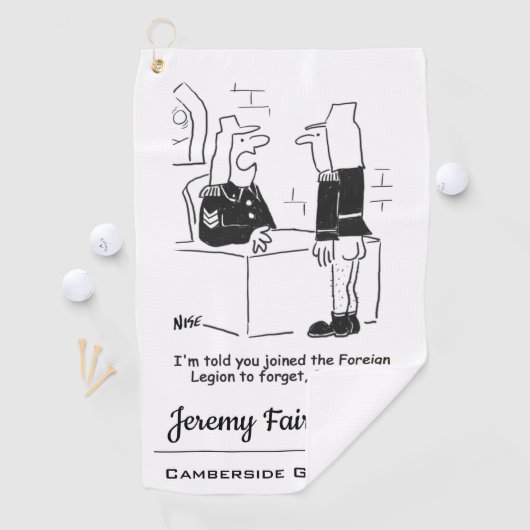 Soldaat in de Cartoon van het Franse buitenlandse  Golfhanddoek (Insitu)