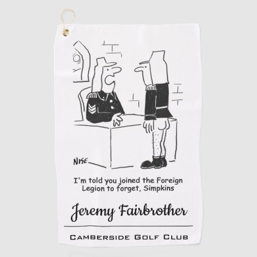 Soldaat in de Cartoon van het Franse buitenlandse  Golfhanddoek (Voorkant)