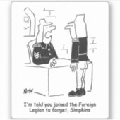 Soldaat in de Cartoon van het Franse buitenlandse  Sticker (Voorkant)