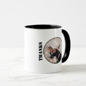 Soldaat in Vermoeidheid met zijn zwarte militaire  Mok (Voorkant rechts)