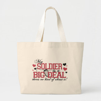 Soldaat is een grote deal grote tote bag