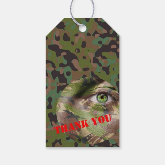 Soldaat Joe GI Camouflage Party Cadeau Labels Cadeaulabel (Voorkant)