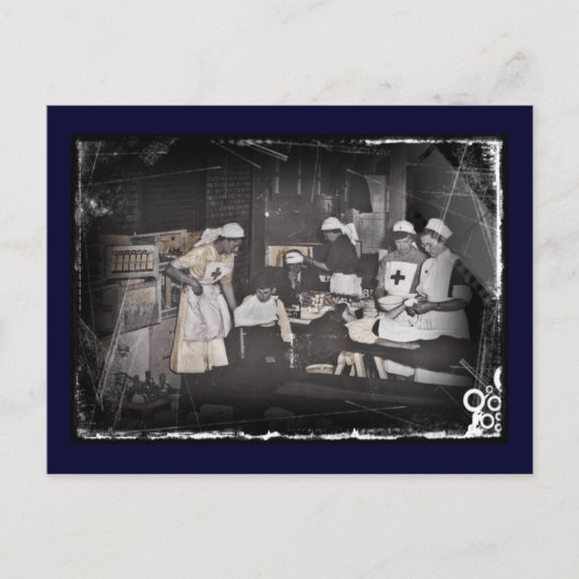 Soldaat-kinderverpleegkundigen in het eerstehulpst briefkaart (Voorkant)