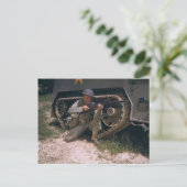 Soldaat Kneeling van de Tweede Wereldoorlog met Ga Briefkaart (Staand voorkant)