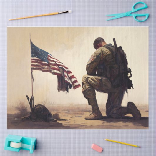 Soldaat knielen tissuepapier (Craft)