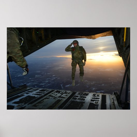 Soldaat met de 10e speciale troepengroep Salutes Poster (Voorkant)