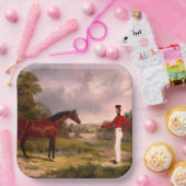 Soldaat met een agent papieren bordje (Feest)